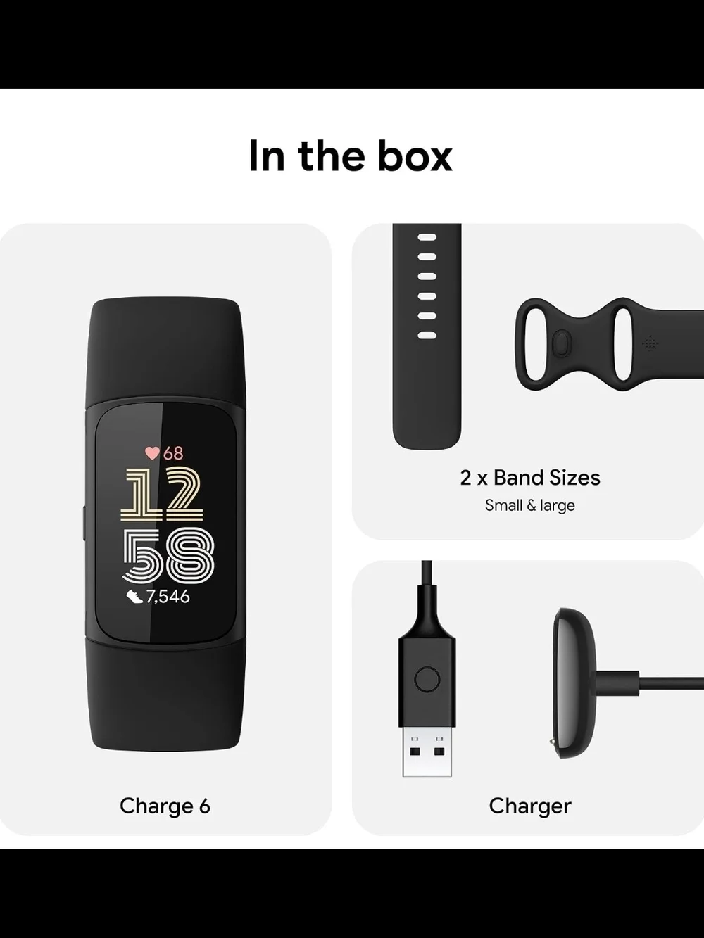 Fitbit Charge 6 Fitness Tracker with Google Apps - Heart Rate - Health Tracker